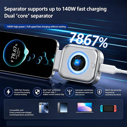 🛡️⚡Hordozható gyorstöltő adapter automatikus kikapcsolással