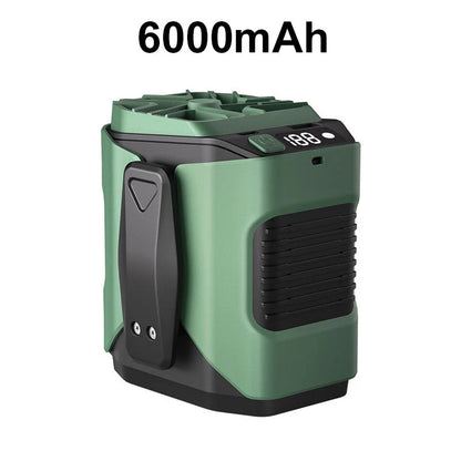 🌀 Derékventilátor 6000 mAh – Többfunkciós, állítható szög 🌬️⚡🏖️
