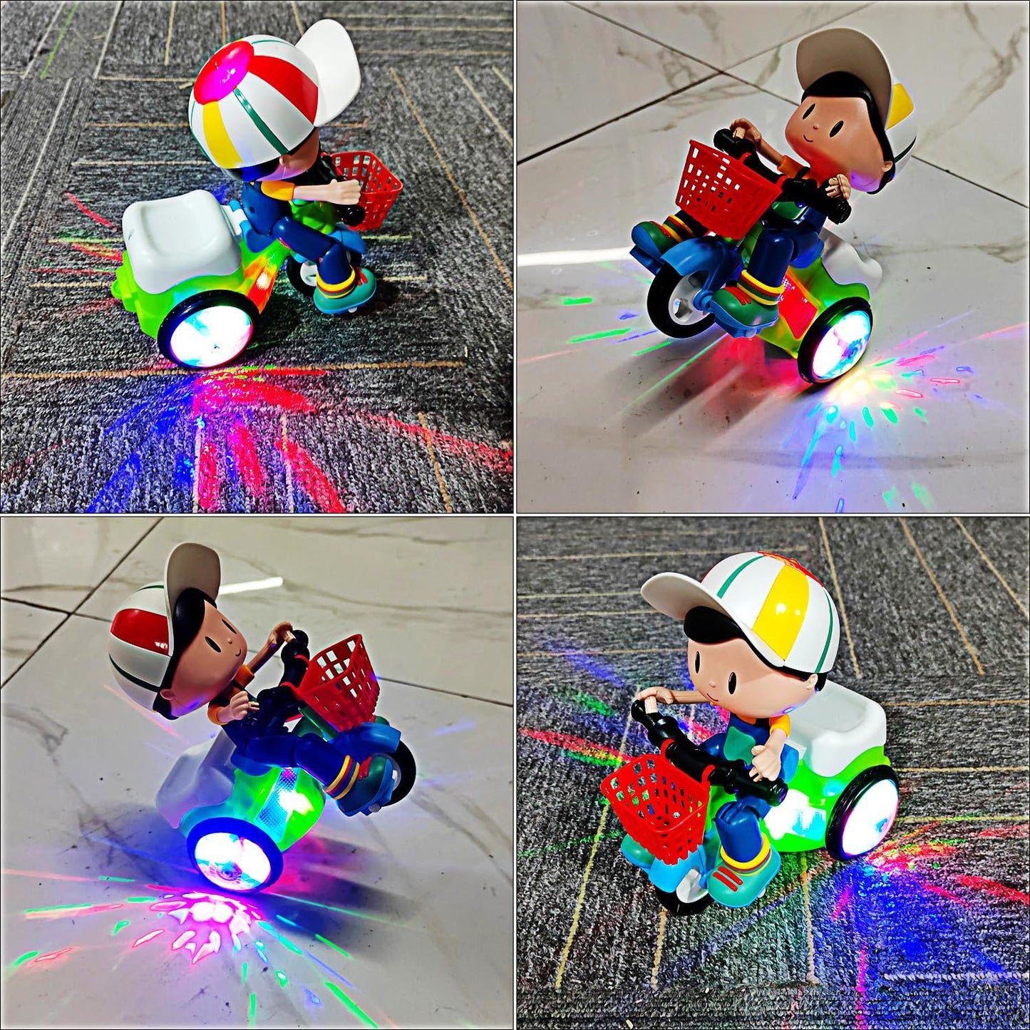 💥 Kaszkadőr Spin Dance tricikli elektromos játék hangzenével és fényjátékkal