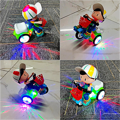 💥 Kaszkadőr Spin Dance tricikli elektromos játék hangzenével és fényjátékkal