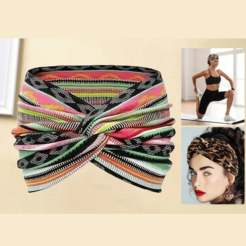 ✨Vásárolj 1-et, kapsz 2-t ingyen✨Széles, nyomtatott, csomós hajpánt nőknek🎀