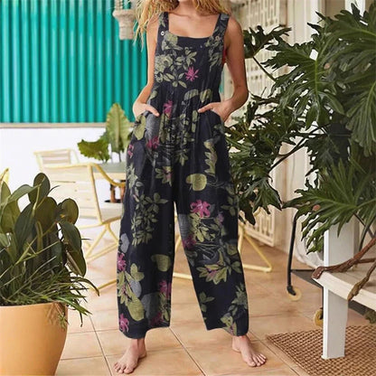 🌼 Lenge, vidám és teljesen rád illő! Női mintás, széles szárú overall