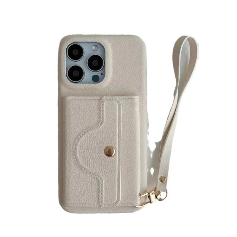 🔥📱 Női védőtok, rózsaszín, pénztárcával és csuklópánttal 💃