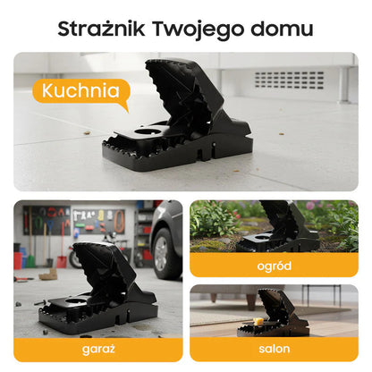 Újrafelhasználható patkánycsapda nagyon érzékeny kioldó mechanizmussal