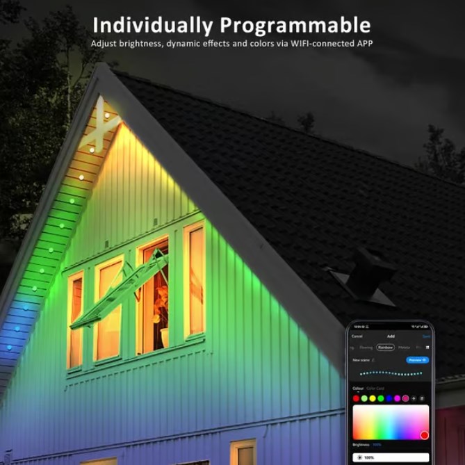 ⏰Utolsó napi kiárusítás🌈Intelligens Rainbow LED állandó kültéri világítás
