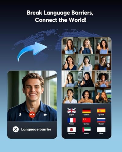 3 az 1-ben Bluetooth fordító fejhallgató utazáshoz/zenéhez/hívásokhoz, angol-spanyol fordító fejhallgató