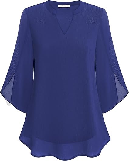 Tüllbluse mit Spitzenvolant