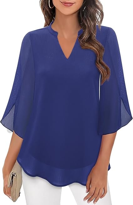 Tüllbluse mit Spitzenvolant